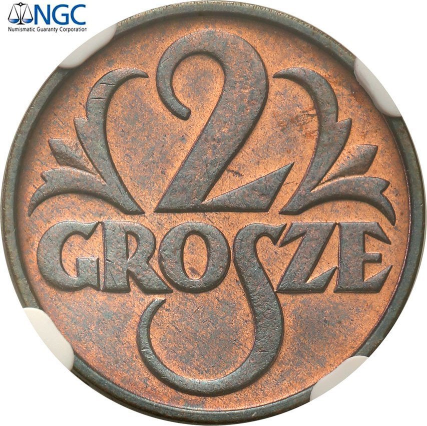 II RP. 2 grosze 1936 NGC MS66 RB (MAX)